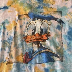 Rare vintage Donald Duck shirt size med tie-dyed single stitched